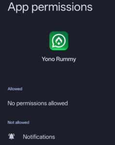yono rummy app permissions