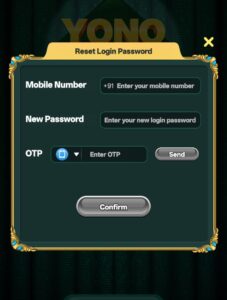 yono rummy password recovery page