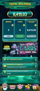 IND Rummy Withdrawal option